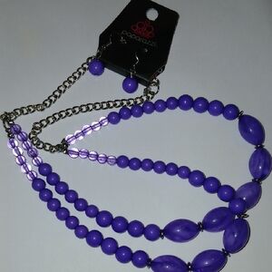 Paparazzi Vibrant Purple Necklace and Earring Set
